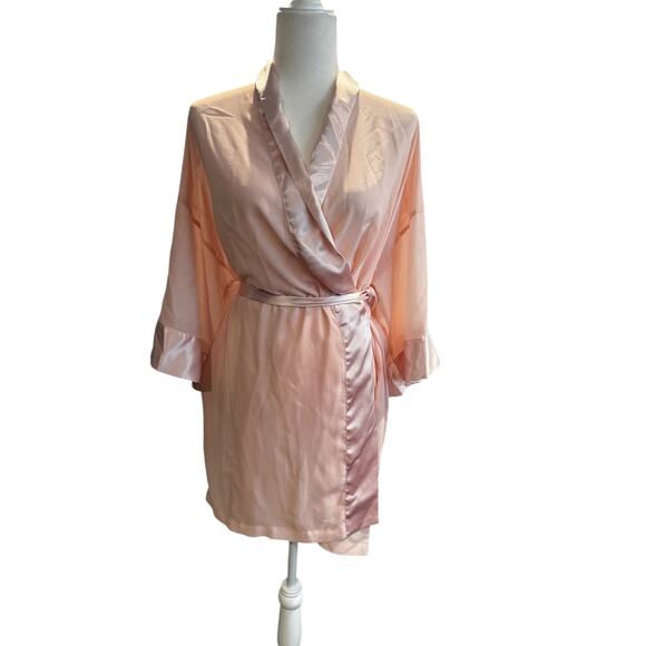VICTORIA'S SECRET Gold Label Petal Pink Kimono Robe One Size Fits All - Picture 1 of 6